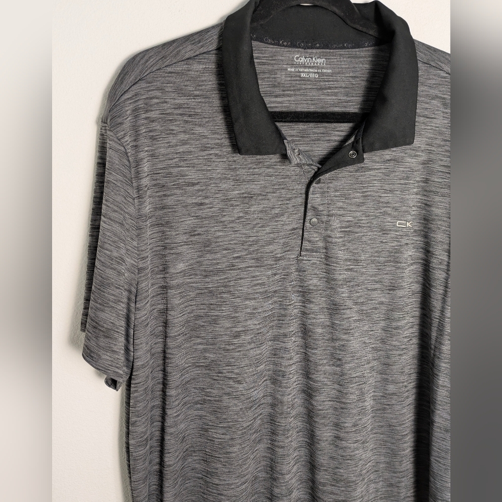 Calvin Klein The Performance Polo Short Sleeve Golf Shirt Gray Size XXL Active - Picture 4 of 12